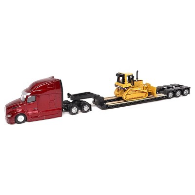 Diecast Masters 1/87 Kenworth T880s Sbfs 40in Sleeper Tandem Tractor W/  Lowboy u0026 Caterpillar 320d L Hydraulic Excavator 84420 : Target