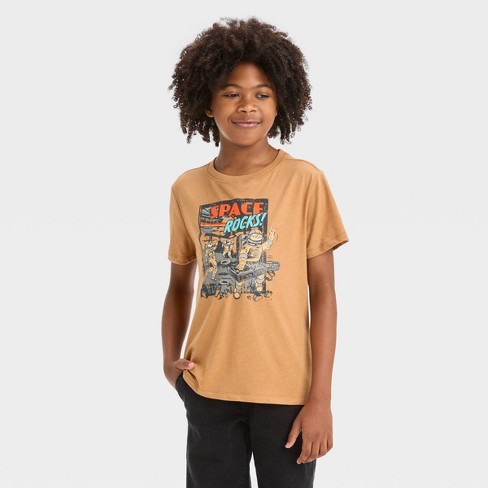 Boys' Short Sleeve 'space Rocks!' Graphic T-shirt - Cat & Jack™ Light Brown  : Target