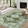 Washable Vintage Chenille Floral Print Farmhouse Area Rugs for Home Office - 3 of 4