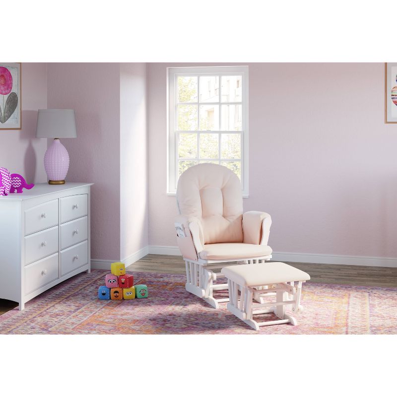 Storkcraft Hoop White Glider and Ottoman, 3 of 17