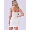 INSPIRE CHIC Women's Spaghetti Strap Sleeveless Ruffle Hem Pointelle Mini Nightshirt - 4 of 4