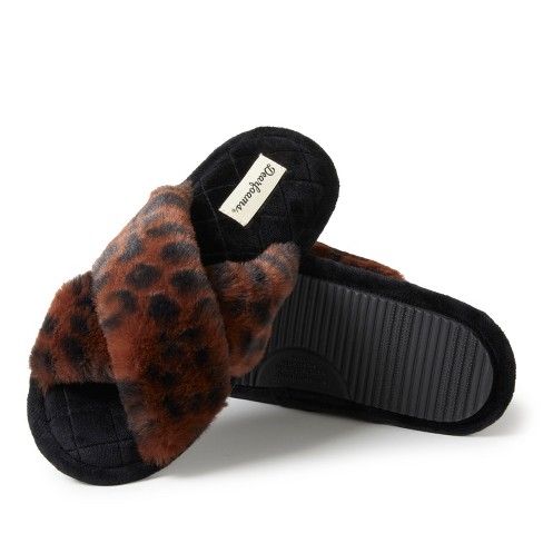 Women's jessica furry hot sale crossband slide slipper