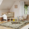 5x7ft Vintage Floral Washable Area Rug, Non-Slip Low Pile Polyester Carpet for Living Room & Bedroom - 3 of 4