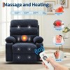 8-Point Vibration Massage Rocking Recliner Chair, 360° Swivel Linen Glider Chairs,Lumbar Heating,Side Pocket,Two Cup Holders,400LBS - 4 of 4