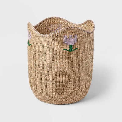 Woven Kids' Storage Basket with Flower - Pillowfort™