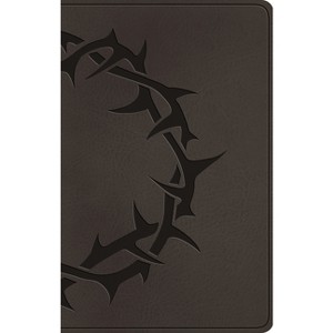 ESV Premium Gift Bible (Trutone, Charcoal, Crown Design) - (Leather Bound) - 1 of 1