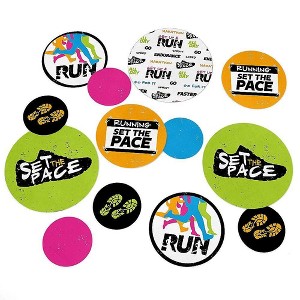 Big Dot of Happiness Set the Pace - Running - Track Party Giant Circle Confetti - Cross Country or Marathon Party Décor - Large Confetti 27 Count - 1 of 4