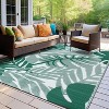 World Rug Gallery Tropical Leaf Reversible Recycled Plastic Outdoor Picnic Mat, Camping Rug, RV Rug:  Botanical,  Flat Pile,  Stain-Resistant - 2 of 4