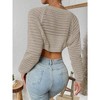Womens Bolero Cropped Crochet Shrug Sweater Knit Cardigans with Lantern Sleeve Drop Shoulder Knit Bolero Sweater - 2 of 4