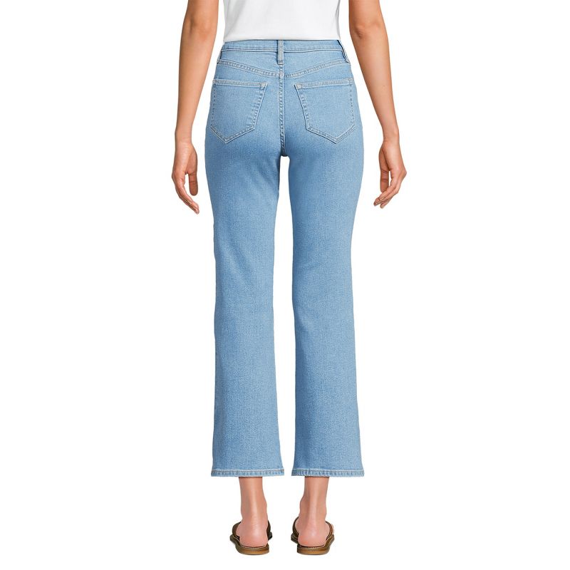 Lands' End Women's High Rise Denim Button Front Kick Flare Crop Jeans, 2 of 4