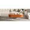 Chic Crate-Modern Lift Top Coffee Table with Marble Rotating Tray & Hidden Compartment - Oval Wooden Design for Living Room (47") - 3 of 4