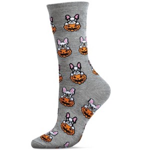 Memoi Pumpkin Puppy Holiday Crew Socks - 1 of 4