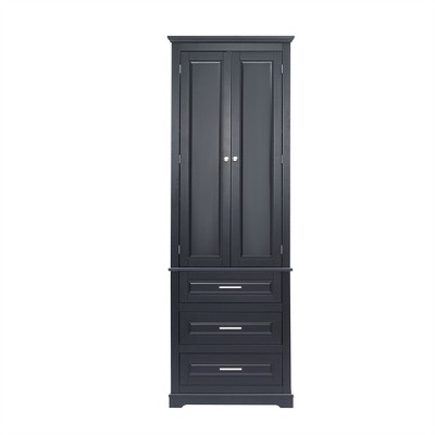 OUTSUPPLY Tall 3-Drawer Storage Cabinet with Adjustable Shelf for Bathroom, Office, Kitchen