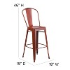 Flash Furniture Commercial Grade 30" High Distressed Metal Indoor-Outdoor Barstool with Back - 4 of 4