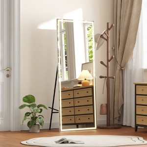 Arched Full Length Mirror, 65x22 Inches Full Floor Body Mirror, Freestanding Leaning Mirror with Stand, Hanging Mounted Wall Mirror, Large Dressing - 1 of 4