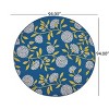 GDFStudio Poconos Outdoor Floral 7'10" Round Area Rug, Blue/Green - 3 of 4