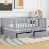 PAGED Twin Size Daybed Dual Use Bed Frame with 2 Storage Drawers and Fence Guardrails for Bedroom, Living - 2 of 4