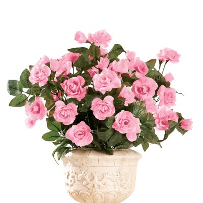 Collections Etc Artificial Floral Rose Bushes - Set of 3, Maintenance Free