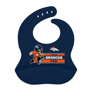BabyFanatic Officially Licensed Unisex Silicone Baby Bib - NFL Denver Broncos - 1 of 3