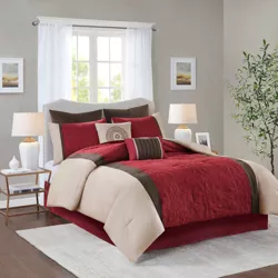 8pc King Esme Comforter Set Red - 510 Design