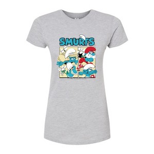 Women's - Smurfs - Grid Fitted Graphic T-Shirt - 1 of 2