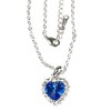Royal Blue Crystal Heart Gold Plated Necklace and Earrings Jewelry Set - 2 of 4