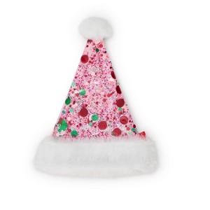 Holiday Spirit Pink Confetti-Filled Santa Hat - 1 of 4
