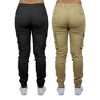 Galaxy By Harvic Women's  Loose Fit Cotton Stretch Twill Cargo Joggers- 2 Pack - 2 of 4