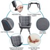 Yaheetech Accent Chair and Ottoman Set Arm Chair with Foot Rest for Living Room Gray - 4 of 4