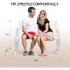 VINGLI Outdoor Wood Bench, 2-Person Rustic Wooden Wagon Wheel Bench, All-Weather White Garden Bench for Patio Yard Porch - 4 of 4