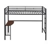 CAVINAS Twin Size Metal Loft Bed with Ladder & Fence,Modern Bed Frame with Desk for Bedroom,Study - 3 of 4