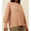 Women's Long Cuff Cable Knit Pullover - Plus - Hayden LA - 3 of 4