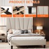 King Upholstered Platform Bed Frame - Full Size Modern Linen Headboard with Heavy Duty Metal Frame & Wood Slat Support, No Box Spring Needed, - 4 of 4