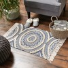 Design Imports Medallion Textured Fringe - French Blue - 2 X 3 Ft - 4 of 4