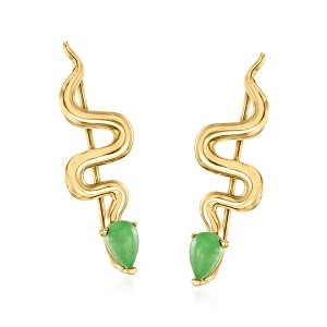 Ross-Simons Jade Snake Ear Climbers in 18kt Gold Over Sterling - 1 of 3