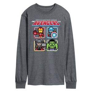 Men's - Marvel - Avengers 8Bit Long Sleeve Graphic T-Shirt - 1 of 3