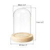 Unique Bargains Wooden Base Plants Home Decor Glass Bell Jar Display Case - 2 of 4