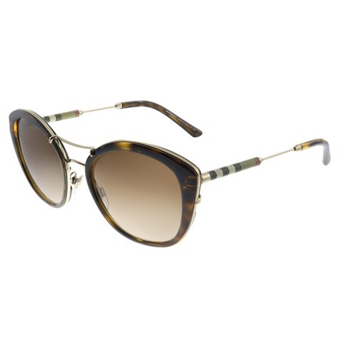 Burberry Be 4251q 300213 Womens Round Sunglasses Dark Havana 53mm : Target