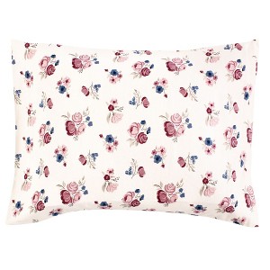Hudson Baby Infant Girl Cotton Toddler Pillow Case, Dusty Rose Floral, One Size - 1 of 2