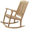 Sunnydaze Teak Wood Outdoor Porch Rocking Chair with Slatted Back, 275 lb Capacity, Unfinished - 2 of 4