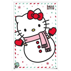 Trends International Hello Kitty: 17 Holiday - Build A Snowman Framed Wall Poster Prints - 1 of 4
