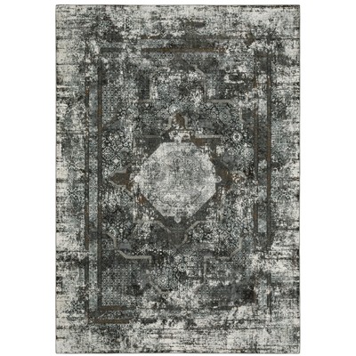 Oriental Weavers Gemini 090O2 Charcoal/ Grey Indoor Area Rug - 3'10" x 5'5"