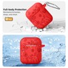 BONGEEK for AirPod Case 2nd 1st Generation Case Cover, Flower Engraved Full Protective Case Soft Silicone Pattern LED Visible, Red - 3 of 4