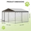 10x10x7 Ft Outdoor Dog Kennel, Heavy Duty Outside Pet Playpen with Waterproof and Anti-UV, Galvanized Dog Run with 360-Degree Rotating Feeder - 3 of 4
