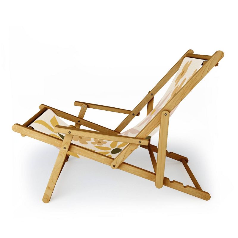 Urban Wild Studio Black Coffee Morning Folding Lounge Chair - UV-Resistant, Water-Resistant, Hardwood Frame, Polyester Seat - Deny Designs, 3 of 5