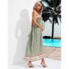Maternity Sleeveless Smocked Dress Summer Casual Strapless Floral Tube Top Maxi Dress Photoshoot Baby Shower - 3 of 4
