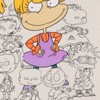 Ladies Nickelodeon 90's Fashion Shirt - Rugrats, Angelica and Chuckie Curved Hem Front and Back Short Sleeve Tee - 4 of 4