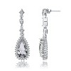 Guili Timeless Elegance Sterling Silver Pear Drop Cubic Zirconia with Halo Burst for a Stunning and Radiant Touch of Class in Every Movement - 4 of 4