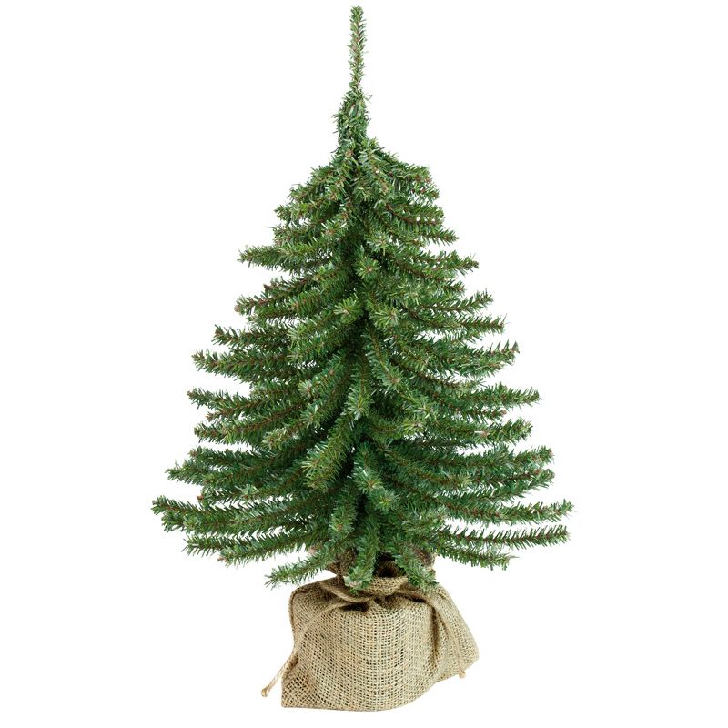 Northlight 1.5 FT Potted Downswept Mini Village Pine Medium Artificial Christmas Tree, Unlit, 1 of 7