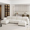 NicBex Modular 116" U Shape Sectional Sofa Velvet Sleeper Couch Set with 2 Ottomans for Living Room, White - 3 of 4